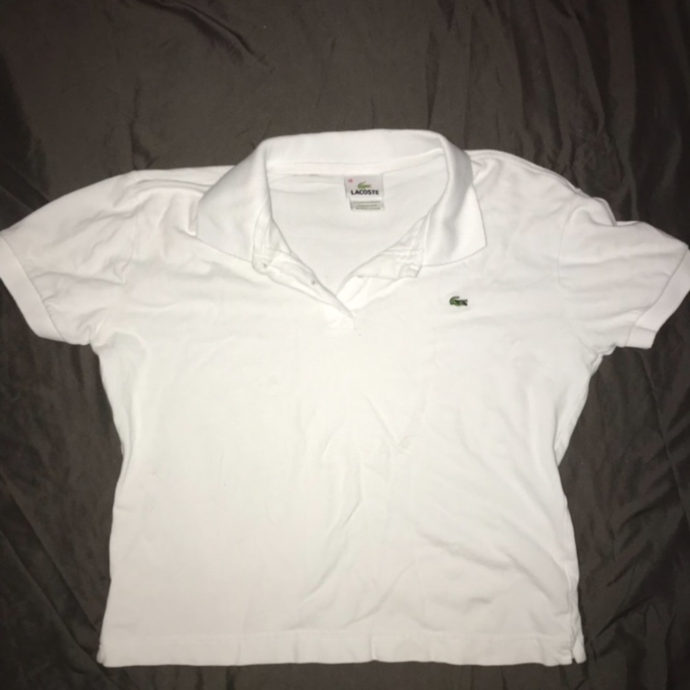 lacoste polo white